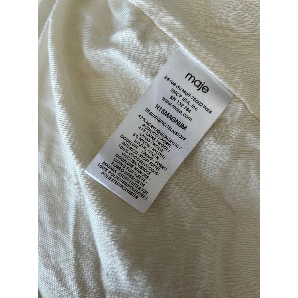 ❌SOLD❌Maje Magnum Ecru Knit Wool Cardigan Coat Cream Knitted Cozy Casual - Picture 5 of 9